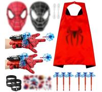 LIVESTN Spid-ER Launcher Glove, Spid-ER Launcher with Cape and Mask, Wrist Toys Hero Launcher, Spid-ER Web Launcher, Spid-ER Canvas Launcher, Spid-ER Cosplay Glove for Children