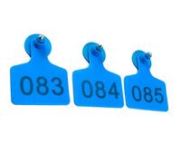 Livestock Animal Ear Tag, Livestock Ear Tags 100 pcs Multicolor Numbered 001-1000(Blue,001-100)