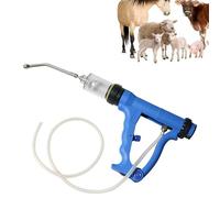 Livestock Continuous Syringe with Bite-proof Tip, Auto-lock, and Adjustable Dosing for Efficient Animal Feeding and Medication