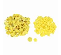 Livestock Ear Number Tag Set Durable for Various Animals Yellow 100Pcs (con palabras)
