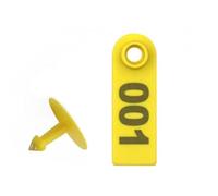 Livestock Ear tag， 100PCS Livestock Ear Tags Numbered 1-500 Plastic Multicolor Multiple Sizes(5.2cm*1.8cm,Yellow 301-400)
