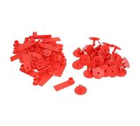 Livestock Ear Tag Handwritable Durable Animal Identification Markers for Pigs Cattle Sheep Premium PP Material Red 5.3 x 1.8cm 100 Set