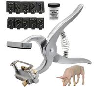 Livestock Ear Tag Pliers, Handheld Animal Marking Tool with Numbering System, Aluminum Alloy Tagging Device for Cattle, Sheep, Pigs, Lambs, and Chickens