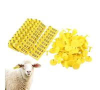 Livestock Ear Tags - 100 Pieces Numbered Identification Markers, Durable Animal Tags | Grazing Management, Sheep, Goats, Dogs, Deer, Rabbits, Hogs, Lawn Monitoring, Outdoor Backyard, Courtyard Use