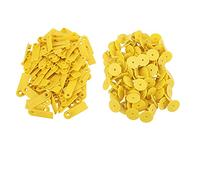 Livestock Ear Tags 100pcs | TPU Material Goat Sheep Pig Farm Tags | Blank Tags for Identification/Breeding/Health Control | Sturdy, Fade - Proof (No word yellow (price of 100))