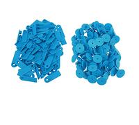 Livestock Ear Tags 100pcs | TPU Material Goat Sheep Pig Farm Tags | Blank Tags for Identification/Breeding/Health Control | Sturdy, Fade - Proof (No word blue (100 pieces))