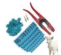 Livestock Ear Tags, Cow Number Labels, 100 Piece Tag Set with Applicator, Farm Accessory, Ear Tag with Sturdy Build, Tags Set for Dairy Farm Goat Sheep Backyard Arm Outdoor Use