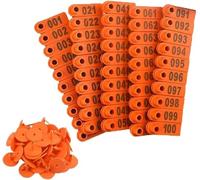 Livestock Ear Tags for Cows Pigs Sheep Laser-Engraved Clear Fade-Resistant Durable Animal Identification Tags Orange 101-200