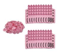 Livestock Ear Tagss Numbered Cattle Ear Tags with Numbers 001-1000 for Cows Sheep Goats Pigs Identification Durable Farm Ranch Animal Tracking Weatherproof Pink 001-100