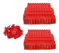 Livestock Ear Tagss Numbered Cattle Ear Tags with Numbers 001-1000 for Cows Sheep Goats Pigs Identification Durable Farm Ranch Animal Tracking Weatherproof red 801-900