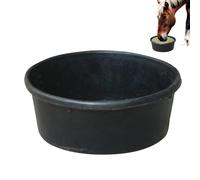 Livestock Feed Pan - 4L Rubber Horse Feeder, Water Trough Dust Bath | For Outdoor Ranch Small Animal Cat Duck Chicken Goat Pig Sheep Farm Poultry Cattle Stall Kennel Pasture Professional Equipment