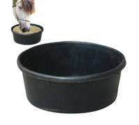 Livestock Feed Pan - 4L Rubber Utility Feed Bucket | Water Trough Dust Bath Container for Outdoor Ranch Small Animal Cat Duck Chicken Goat