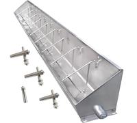 Livestock Feed Trough, 2-in-1 Grain & Water Feeder for Goats Sheep Cattle Horse, Large Stainless Steel Porridge Feeding Trough with Drain Outlet, Farm Breeding Supplies(10 Grids/78.7x7.5x10.2in)