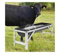 Livestock Feed Trough, 39inch Long Large Capacity Hay Feeder Goat Hay Feeder with Stand for Farm Yard Sheep Barn