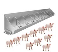 Livestock Feed Trough, Large Feed Troughs for Livestock, 3" Pig Trough Low Height with Divider Panel for Pasture/Farms/Sheds, Stainless Steel Home Hay Feeder Waterers(6.6ft/2m 10 bit)")