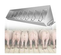 Livestock Feed Trough,Large Feed Troughs for Livestock, Hanging/Ground Pig Feeder Trough, Separated Fence Goat Trough Feeder, Stainless Steel Animal Feeding Trough, with 5/8/10 Slots(8 Slot