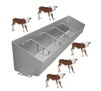 Livestock Feed Trough,Poultry Trough Feeder for Cattle/Goat/Pig, 4 5 6 7-Compartment Livestock Feeding Trough Heavy Duty Stainless Steel, Sheep Pens/Swine Farms/Horse Stables Feed Slots(4.9