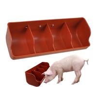 Livestock Feeder, Pig Feeder, 4 Compartment Feed Trough, 18.1x6.3x5.1 Inch Heavy Duty Plastic Livestock for Cattle Cows Horses Sheep Goats Pigs Calf, Pig Trough