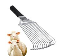 Livestock Grooming Rake - Undercoat Rake Back Scratcher | Steel Ergonomic Cashmere and Wool Brush for Pets Goat Sheep Cattle Animals