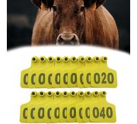 Livestock Identification Ear, Livestock Ear Tags with Numbers 001-500 Multicolor Multiple Sizes(Yellow 6 * 7.5cm,001 100)