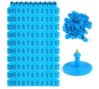 Livestock Identification Tags, Cattle Ear Tags with Number 001-100/101-200/201-300/301-400/401-500 Plastic Livestock,1-100/1-10(Navy,401 500)