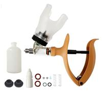 Livestock Metal Syringe, Adjustable Continuous Precision Veterinary Injector Poultry, Auto-Dosing Vaccine Injection Gun(Bottle/Oil-A/2ml)