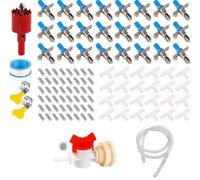 Livestock Nipples Drinkers 6/12 / 24pcs Rustproof Easy Installation Waterer Kits with Bucket Joints Included for Pet Cage Pet Waterer for Rabbits Ferrets