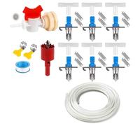 Livestock Nipples Drinkers 6/12 / 24pcs Rustproof Easy Installation Waterer Kits with Bucket Joints Included for Pet Cage Pet Waterer for Rabbits Ferrets