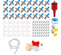Livestock Nipples Drinkers 6/12 / 24pcs Rustproof Easy Installation Waterer Kits with Bucket Joints Included for Pet Cage Pet Waterer for Rabbits Ferrets