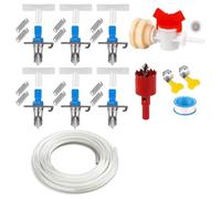 Livestock Nipples Drinkers 6/12 / 24pcs Rustproof Easy Installation Waterer Kits with Bucket Joints Included for Pet Cage Pet Waterer for Rabbits Ferrets