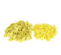 Livestock Round Number Ear Tag Label Marker 100pcs Bright Yellow TPU Material Durable Easy to Identify Tracking Tool for Pig Sheep Cattle Farm Animals