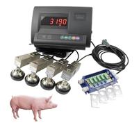 Livestock Scale Kit, 3000kg/6600lbs High Precision Animal Pallet Scale, Backlight LCD Display Load Weighing Indicator with 4-Wire Junction Box for Cattle Pigs Sheep