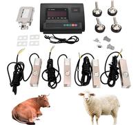Livestock Scale Kit, 5T/11000LBS High Precision Indicator Sc-ale with 4-Wire Junction Box, Load Cell Livestock Sc-ale, Water-proof Floor S-cale for Cattle, Pigs, Sheep, Goats, Barn Use, Tare Function