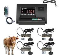 Livestock Scale Kit, 5T/11000LBS High Precision Load Ce-ll Sc-ale, Lo-ad Ce-ll Livestock Sc-ale with 4 Load Cells, Water-proof Floor Scale for Cattle, Pigs, Sheep, Goats, Barn & Farm Use