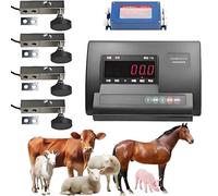 Livestock Scale Kit for Cattle, Goats, Pigs, Horses, and Sheep, 2000kg Capacity, High Precision Indicator with 4 Load Cells and Connection Box