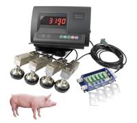 Livestock Scale Kit, High Precision 3000kg Animal Pallet Scale, Backlight LCD Load Indicator, Steel Beam Compression Load Cell with Junction Box for Cattle Pigs Sheep
