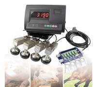 Livestock Scale Kit, High Precision Animal Pallet Scale, 3000kg/6600lbs Capacity, 4-Wire Junction Box, Anti-Slip Rubber Mat, Overload Protection for Cattle, Pigs, Sheep