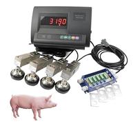 Livestock Scale Kit, High Precision Animal Pallet Scale, Backlight LCD Display Load Weighing Indicator, Steel Beam Compression Cell with 4-Wire Junction Box for Pig/Goat/Horse/Alpaca 5000KG