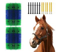 Livestock Scratch Brush, 2 Pcs Horse Brushes for Grooming, Cattle Brush Cow Scratcher Relieve Itching on the Back of Livestock, Itch Relief Horse Scratcher Brushes Kit Emotionally Soothing for Pig-bg
