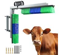 Livestock Scratch Brush With Spring Iron Holder，Animal Back Scratching Brush Including 4pcs goat brushes, 4 stands and accessories For Cow,Cattle,Sheep, Horses,Pigs，Massage Grooming Tool（Green）