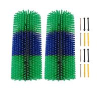 Livestock Scratch Brushes 2pcs, Animal Back Scratching Brush, 17.13 Inch Plastic Itching Relief - Full Massage Effect, Easy Installation, Ideal for Horse Cattle Sheep (Green)