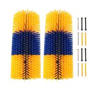 Livestock Scratch Brushes Durable Universal Full Body Massage Grooming Brush for Horse Cattle Sheep Farm Plastic 17.13in 2pcs (Yellow)