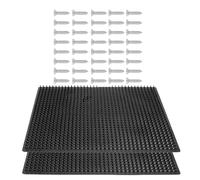 Livestock Scratching Brush - 36x30cm Grooming Itch Relief Toys | Rubber Pad Suitable For Horses | 2-Piece Farm Animal Horse Scratcher | For Cattle Cow Dog Sheep Farm Barn Stables Stall Pasture Shed