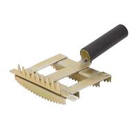 Livestock Shedding Comb for Cattle, Cow Hair Rake Grooming Tool with Rounded Iron Teeth, Ergonomic Handle Antipruritic Brush for Bull and Heifer Coat Care