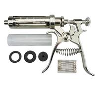 Livestock Syringe, Adjustablem Continuous animal Syringe Gun, Precision Veterinary Injector Auto-Dosing Vaccine for Poultry(A)