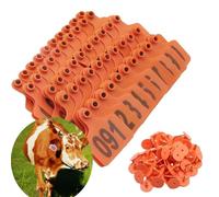 Livestock Tags， Animal Identification Ear Twith Number 001-100~~~401-500, Suitable for Cattle, Goats, Pigs and 301-400/001-100(Orange,101 200)