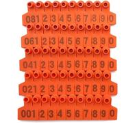 Livestock Tags， Ear Tfor Pigs Cattle 001-100/101-200/201-300/301-400/401-500 Animal Tagger 201-300 Red/Red/401-500(Orange,001 100)