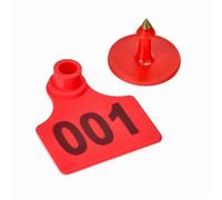 Livestock Tags, Livestock Ear Tags TPU Multicolor 100 Pcs Cattle Sheep Goats Pigs(Red)
