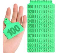 Livestock Tags, Plastic Ear Tags for Livestock Numbers 001-2000 Multicolor 2.95x2.36in 100 Pcs(Green,401-500)