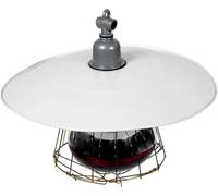 Livestock Warmer Light 250W with Metal Cage Cover, Ceramic Socket - Reptile Heating Lamp for Poultry, Pig, Lizard Cage